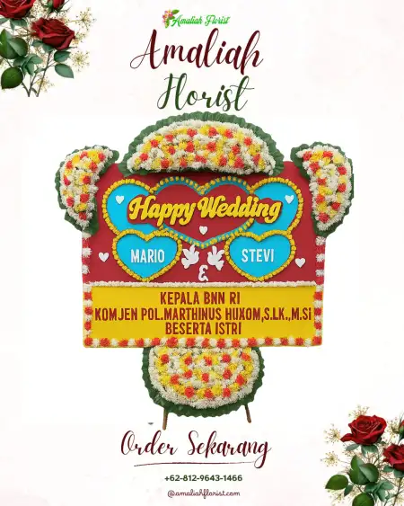Papan Bunga Pernikahan Satria